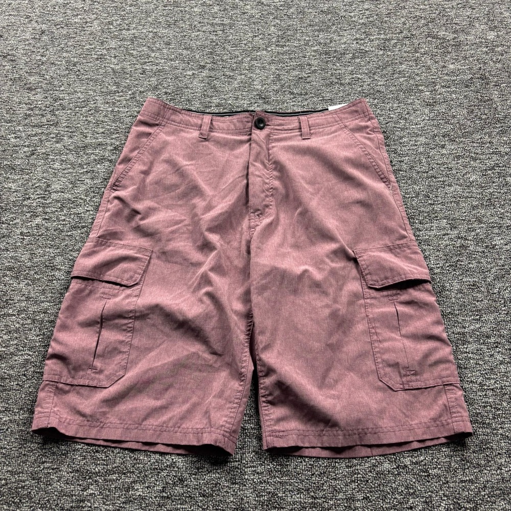 Y2K 200s No Fear Baggy Skater Cargo Shorts Mauve Pink Size 32